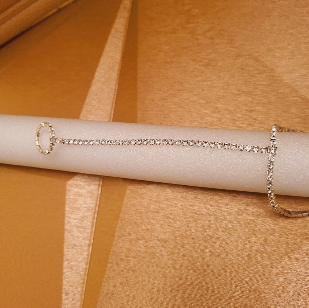 Silver Rhinestone Toe Ring Anklet